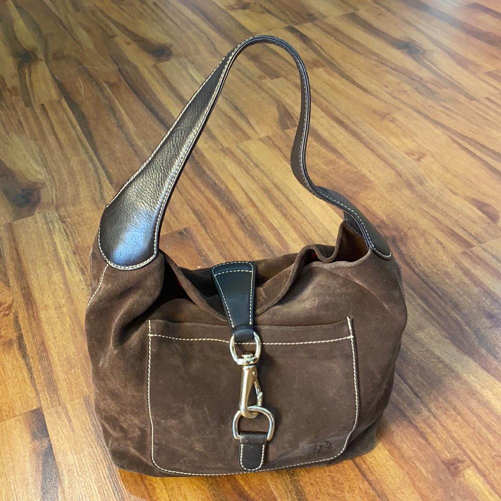 GUC Vintage Dooney and Bourke Chocolate Suede Leather Hobo
